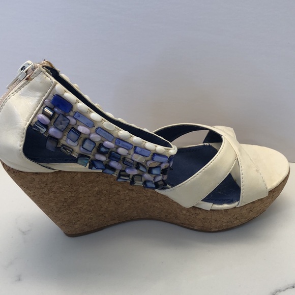 Pilar Abril Cork Platform Shoes Sandals with Decorated Ankle Strap - Picture 9 of 13